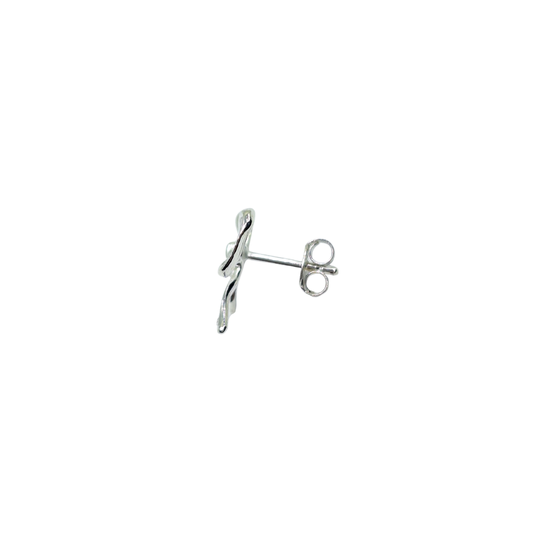 Silver Bow Stud Earrings