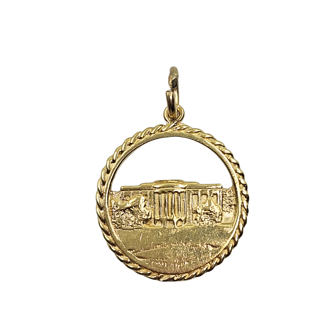 14ct Yellow Gold White House Pendant