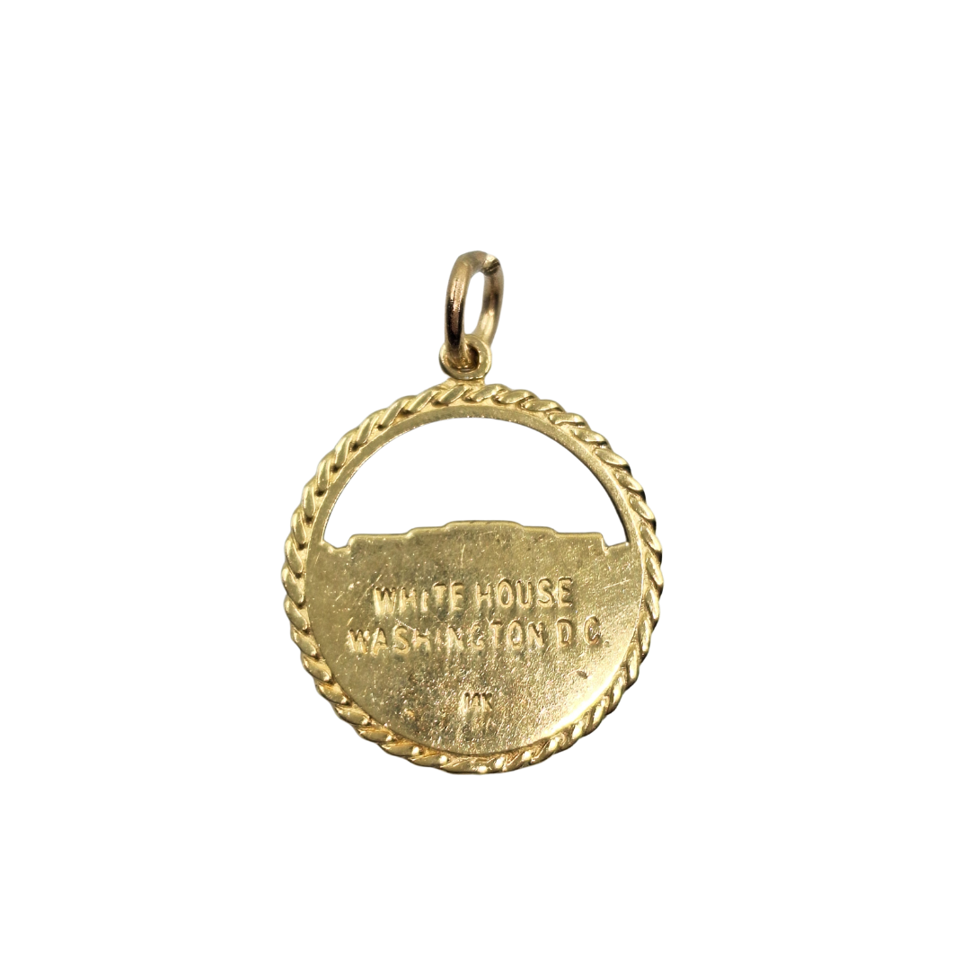 14ct Yellow Gold White House Pendant