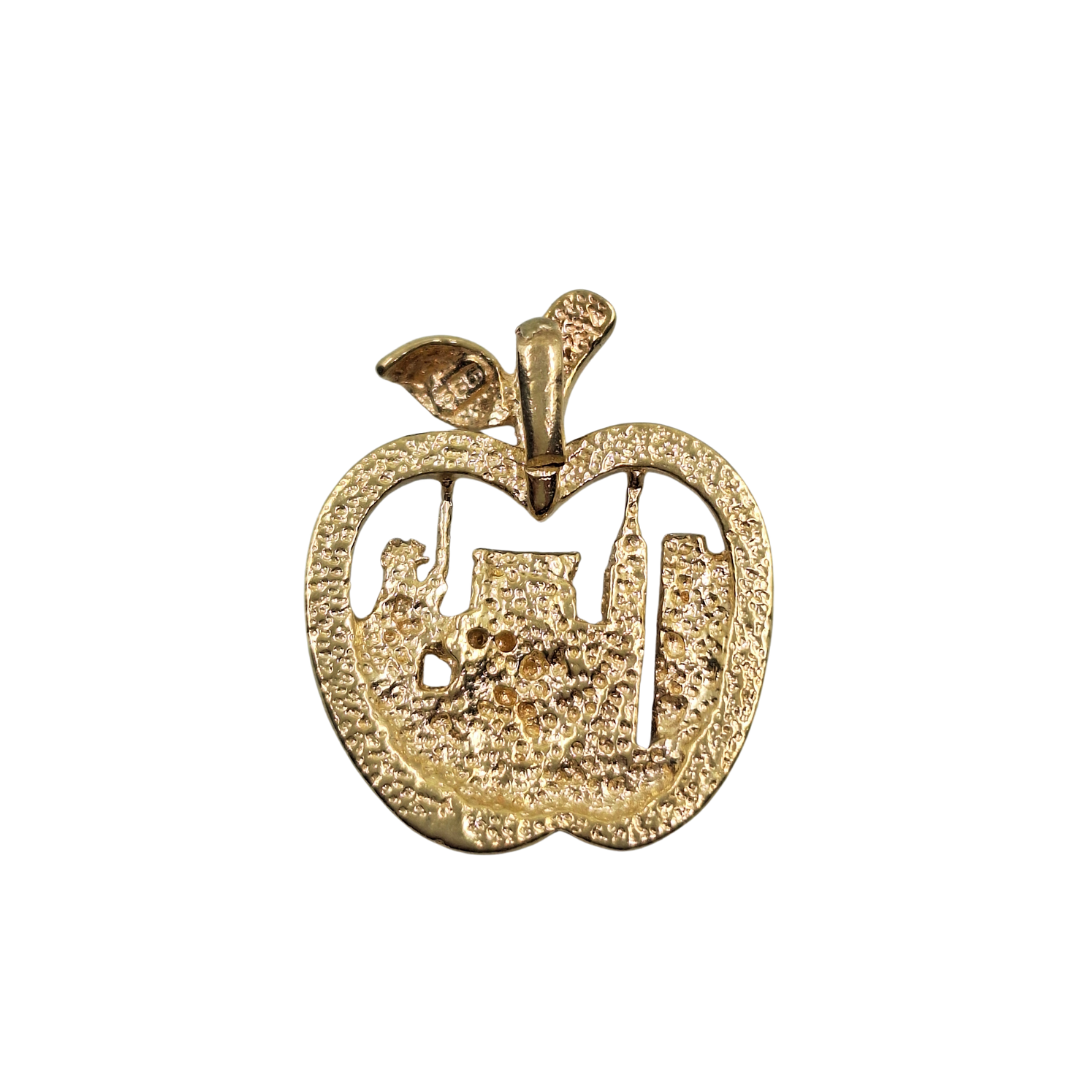 14ct Yellow Gold Big Apple New York Pendant
