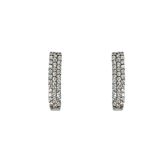 18ct White Gold Cubic Zirconia Drop Earrings