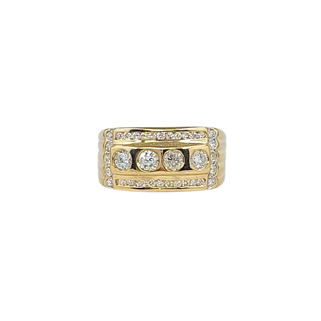 18ct Yellow Gold Four Diamond Ring