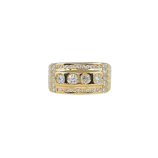 18ct Yellow Gold Four Diamond Ring