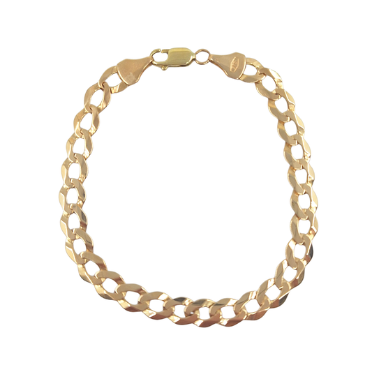 9ct Yellow Gold Curb Bracelet 9"