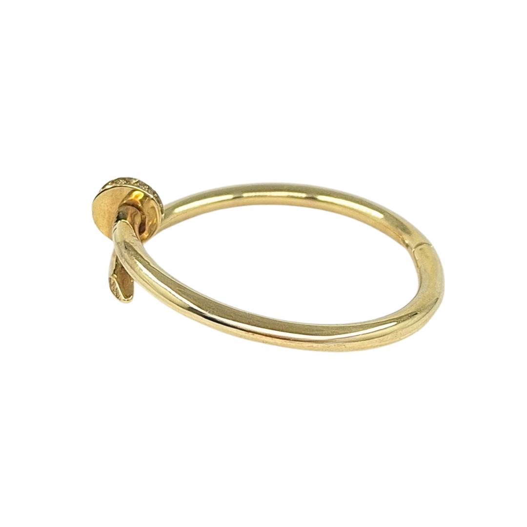 9ct Yellow Gold Childs Hinged CZ Nail Bangle