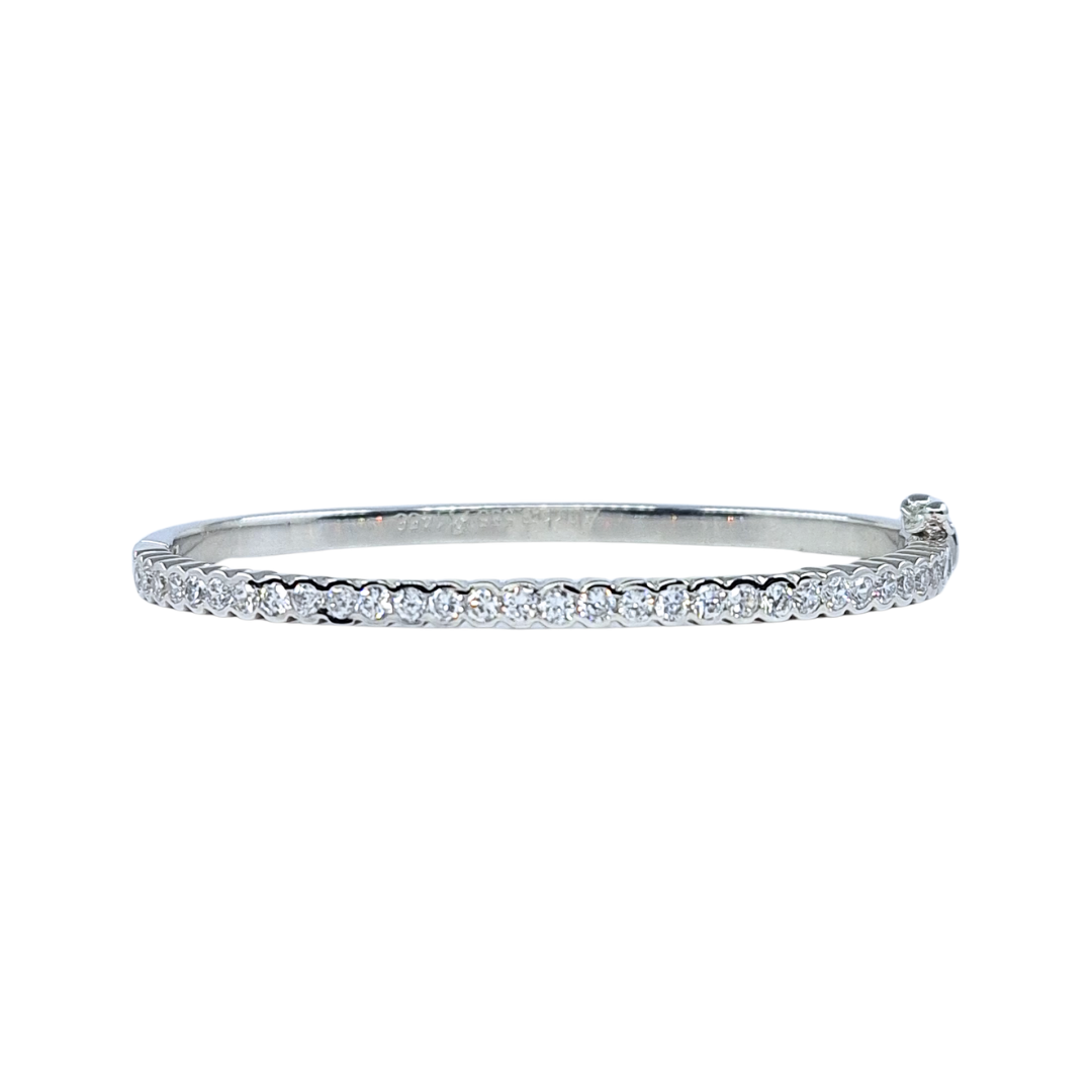 14ct White Gold CZ Bangle