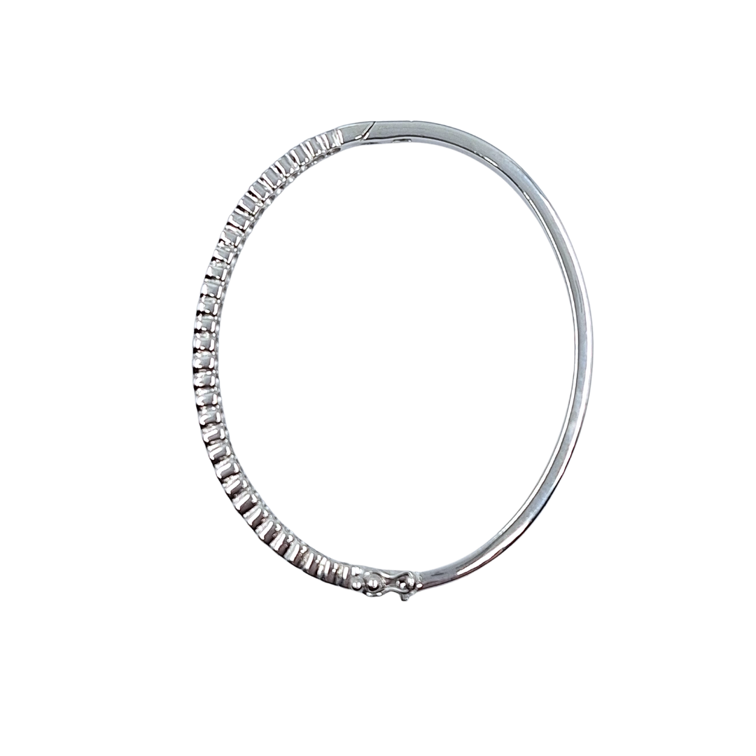14ct White Gold CZ Bangle