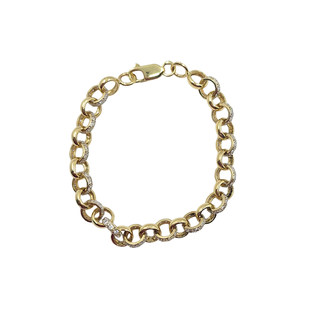 9ct Yellow Gold Baby Belcher Bracelet 7"