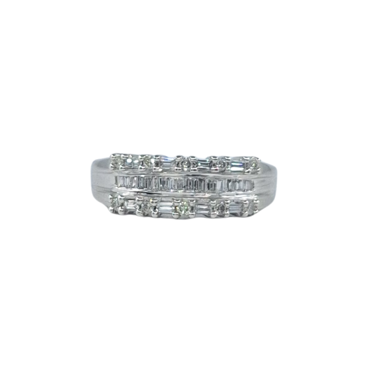 9ct White Gold Diamond Fancy Band Ring 0.33ct