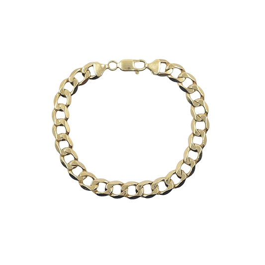 9ct Yellow Gold Curb Bracelet 9"