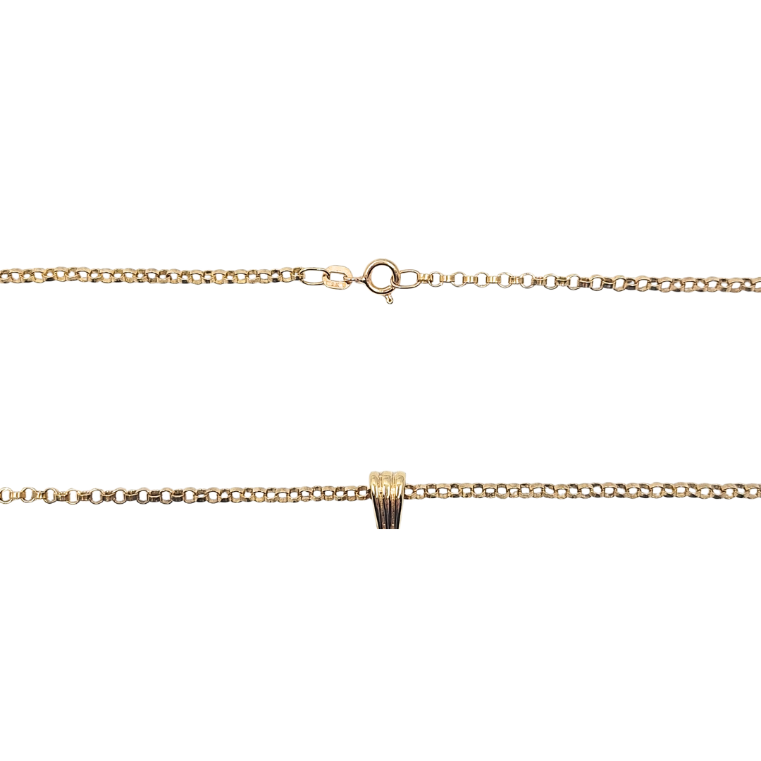9ct Yellow Gold Ingot & Belcher Chain 18"