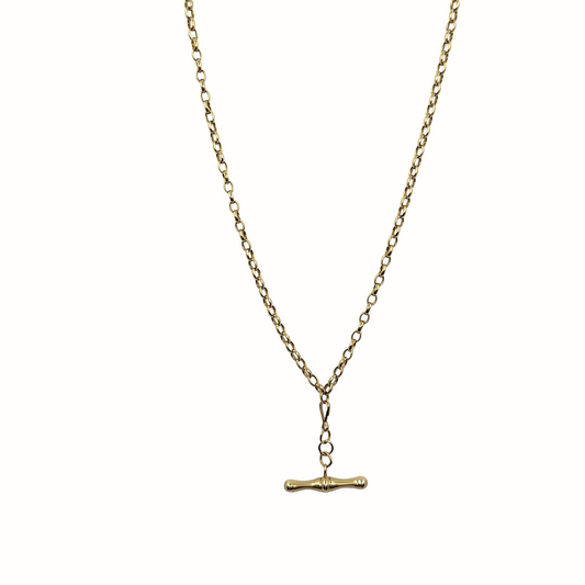 9ct Yellow Gold T Bar Belcher Chain 21.5"