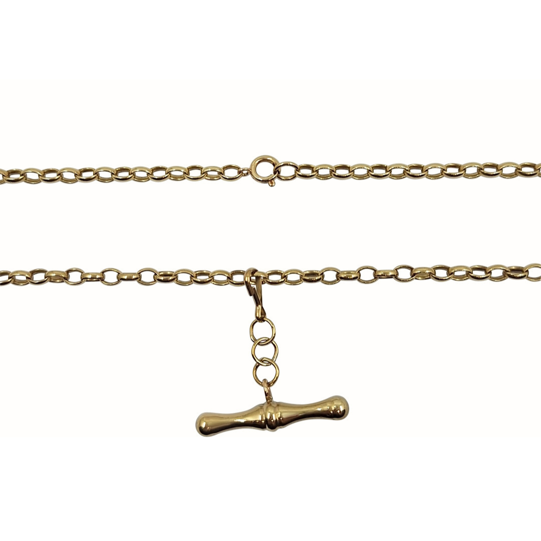 9ct Yellow Gold T Bar Belcher Chain 21.5"