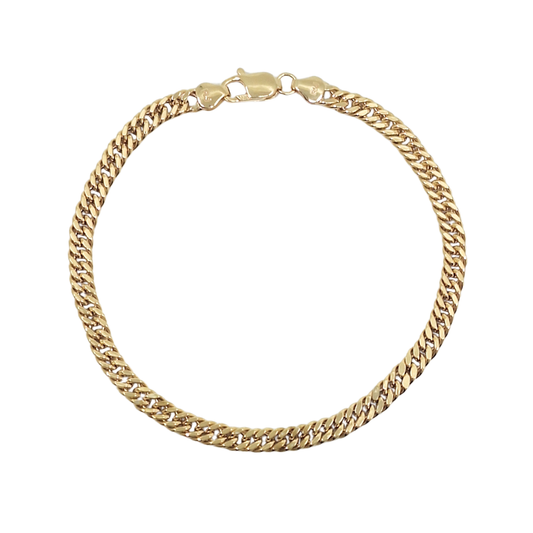 9ct Yellow Gold Ladies Curb Bracelet 7.5"