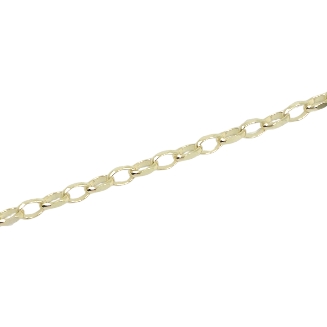 9ct Yellow Gold Plain Belcher Chain 22"