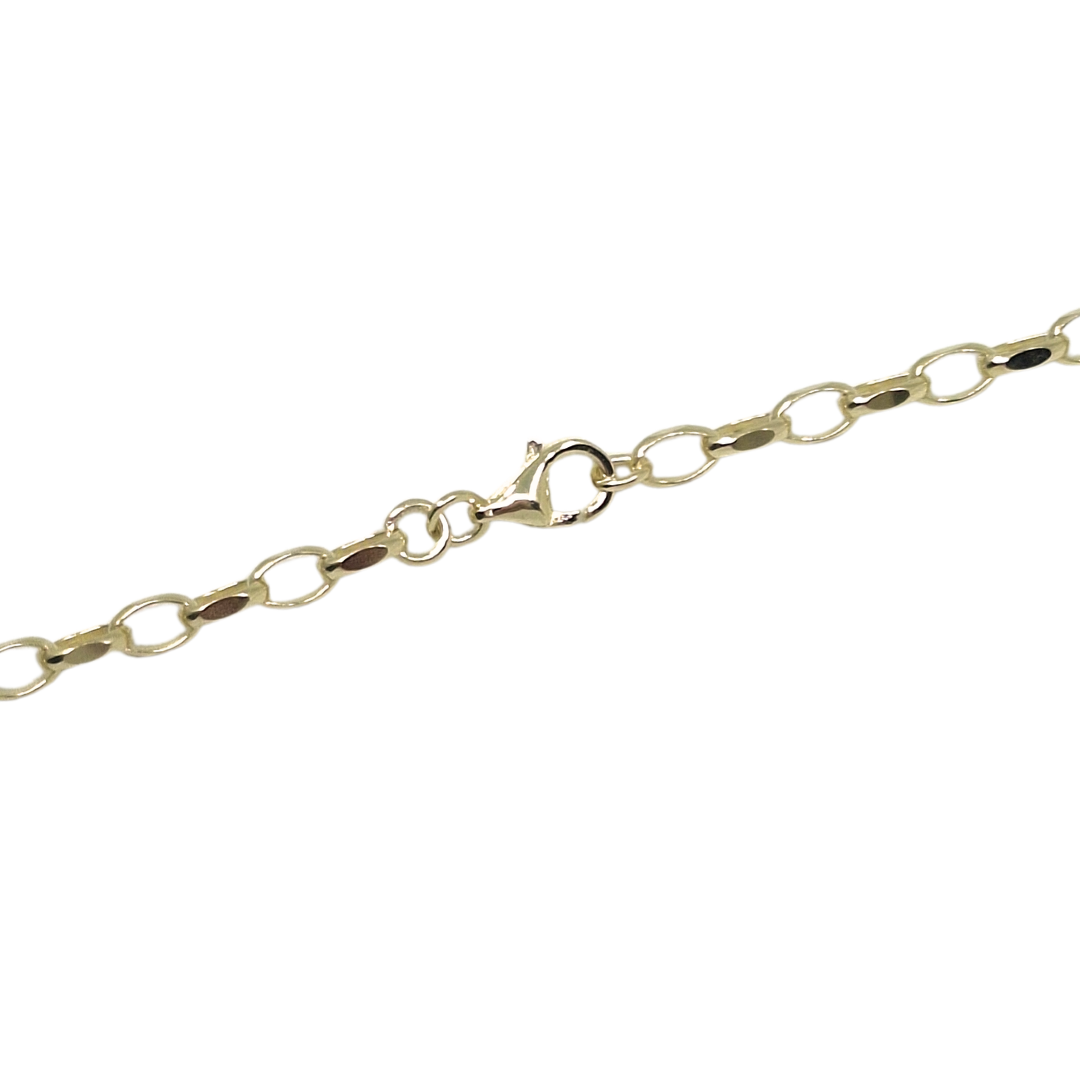9ct Yellow Gold Plain Belcher Chain 22"