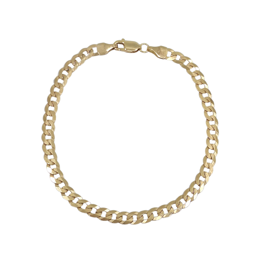 9ct Yellow Gold Ladies Curb Bracelet 7.5"