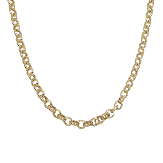 9ct Yellow Gold Plain Belcher Chain 22"