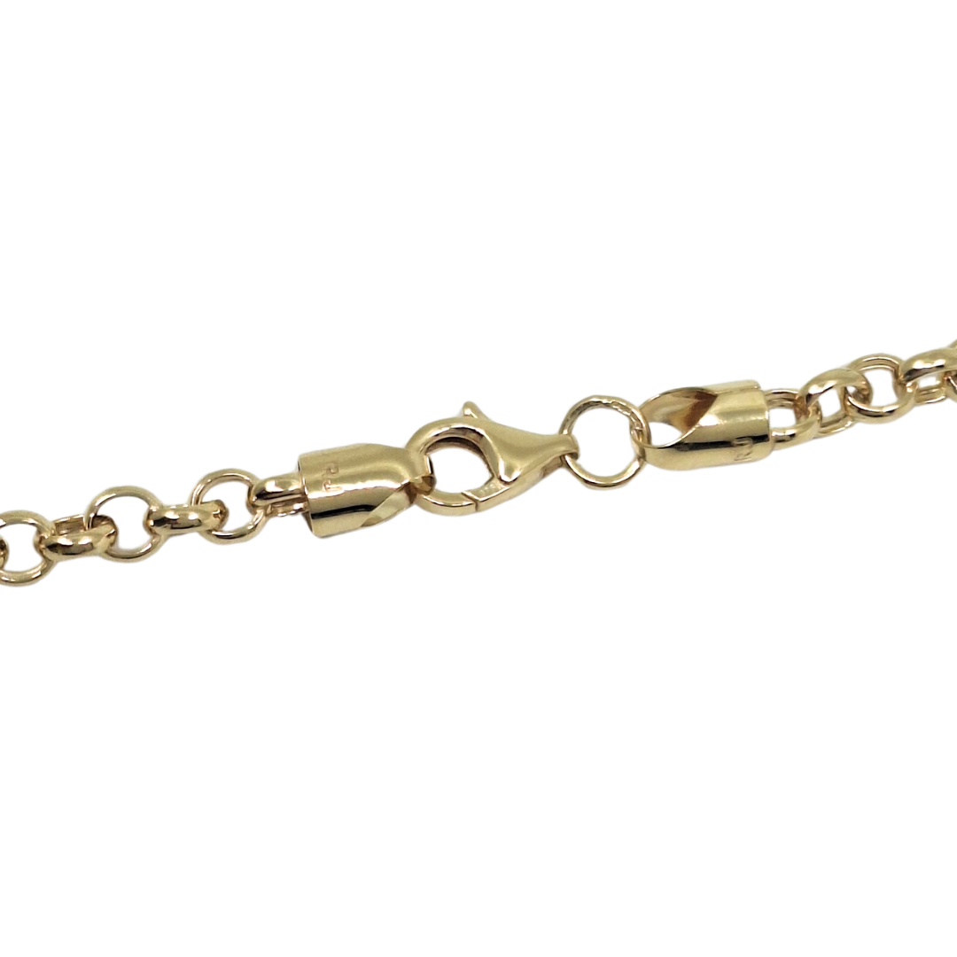 9ct Yellow Gold Plain Belcher Chain 22"