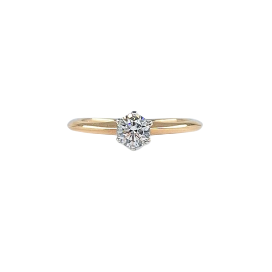 18ct Yellow Gold Tiffany & Co Solitaire Diamond Ring 0.30ct