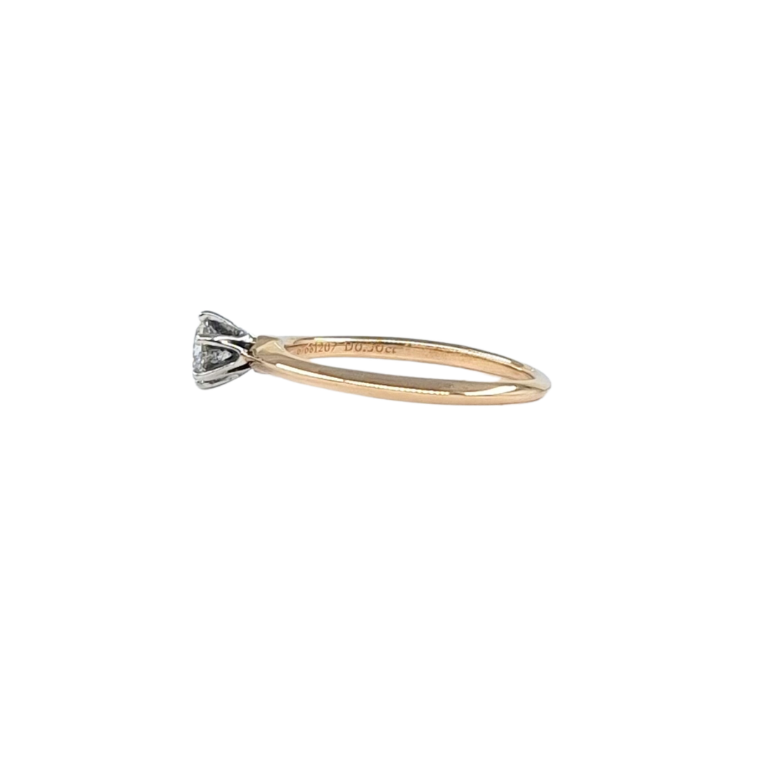 18ct Yellow Gold Tiffany & Co Solitaire Diamond Ring 0.30ct
