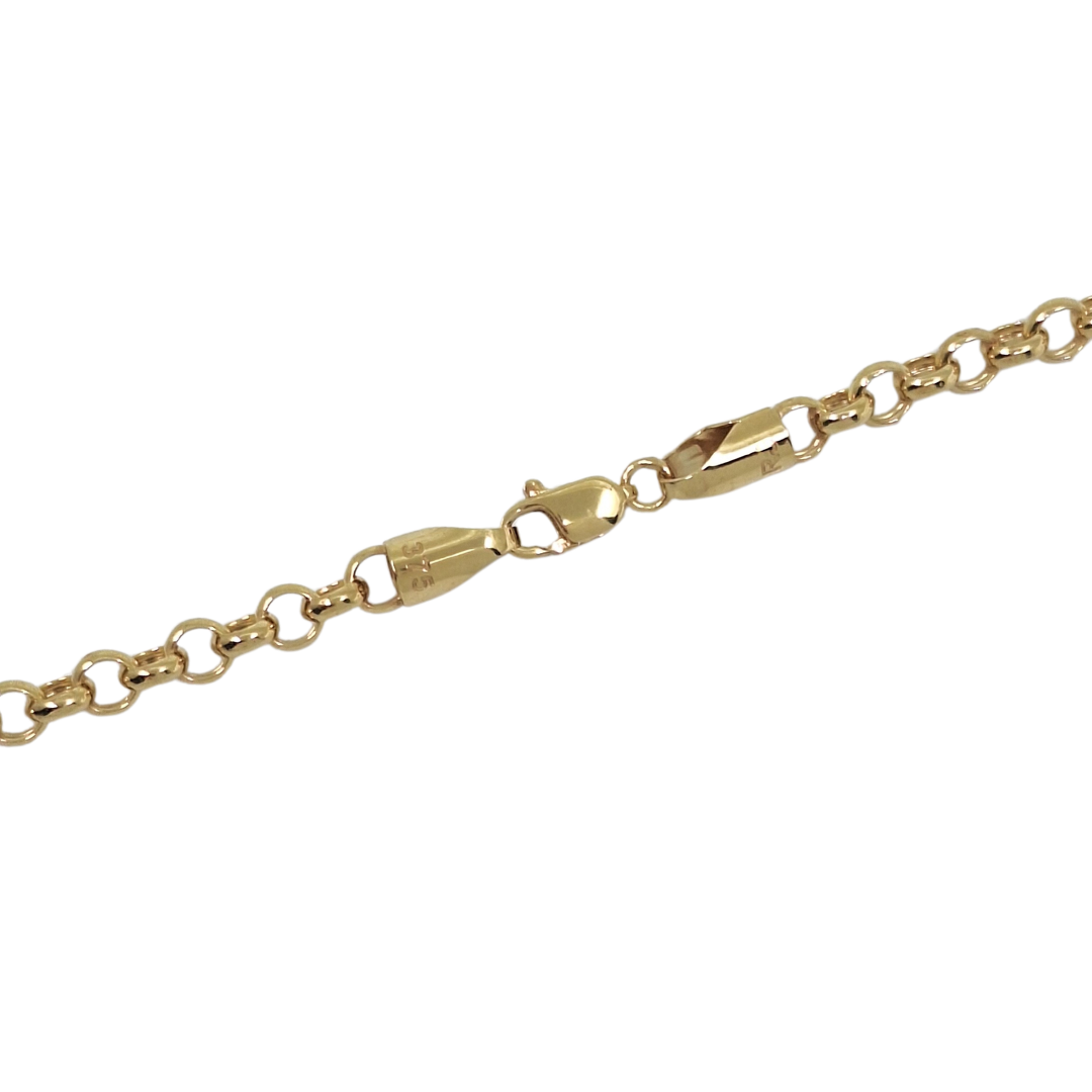 9ct Yellow Gold Plain Belcher Chain 22"