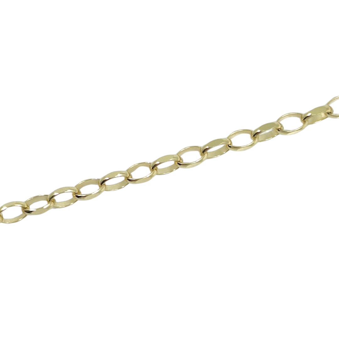 9ct Yellow Gold Plain Belcher Chain 20"