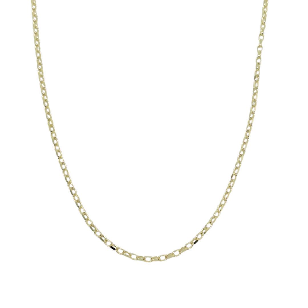 9ct Yellow Gold Fine Plain Belcher Chain 20"