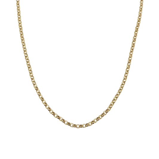 9ct Yellow Gold Plain Belcher Chain 22"
