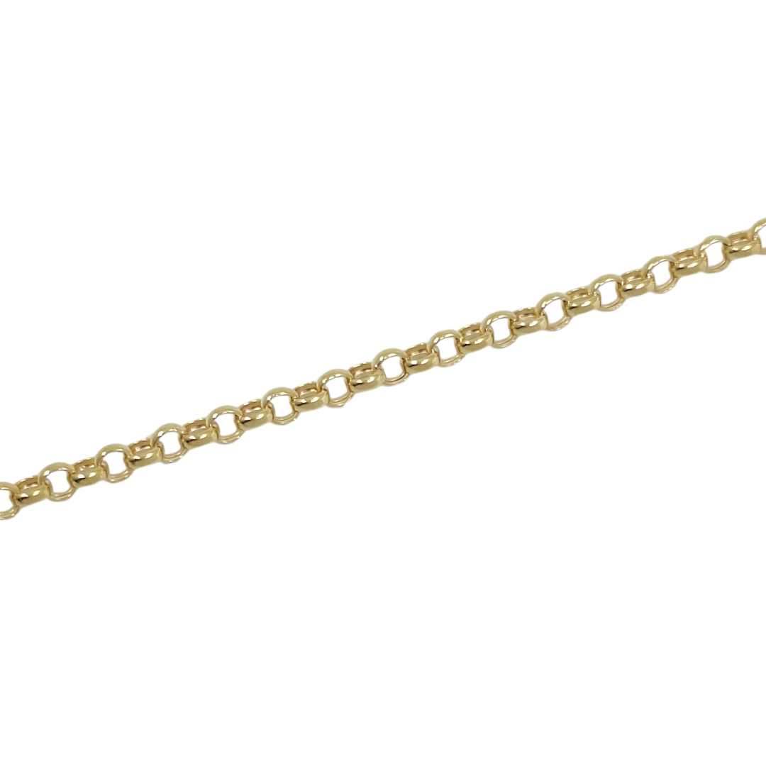 9ct Yellow Gold Plain Belcher Chain 22"