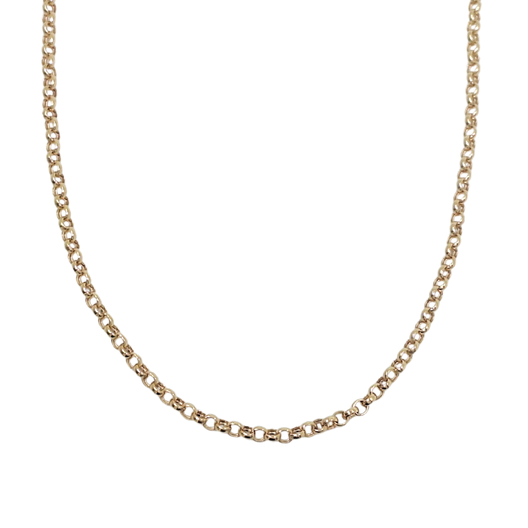 9ct Yellow Gold Plain Belcher Chain 20"