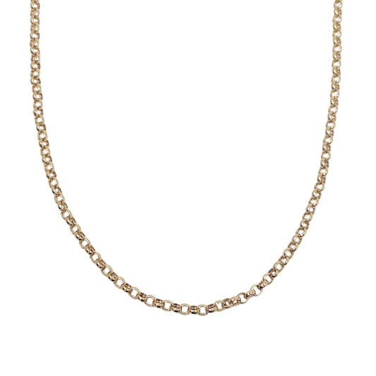 9ct Yellow Gold Plain Belcher Chain 20"