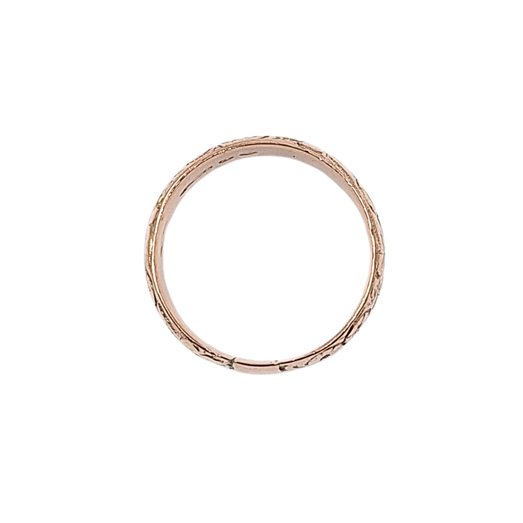 9ct Rose Gold Patterned Wide Band Ring