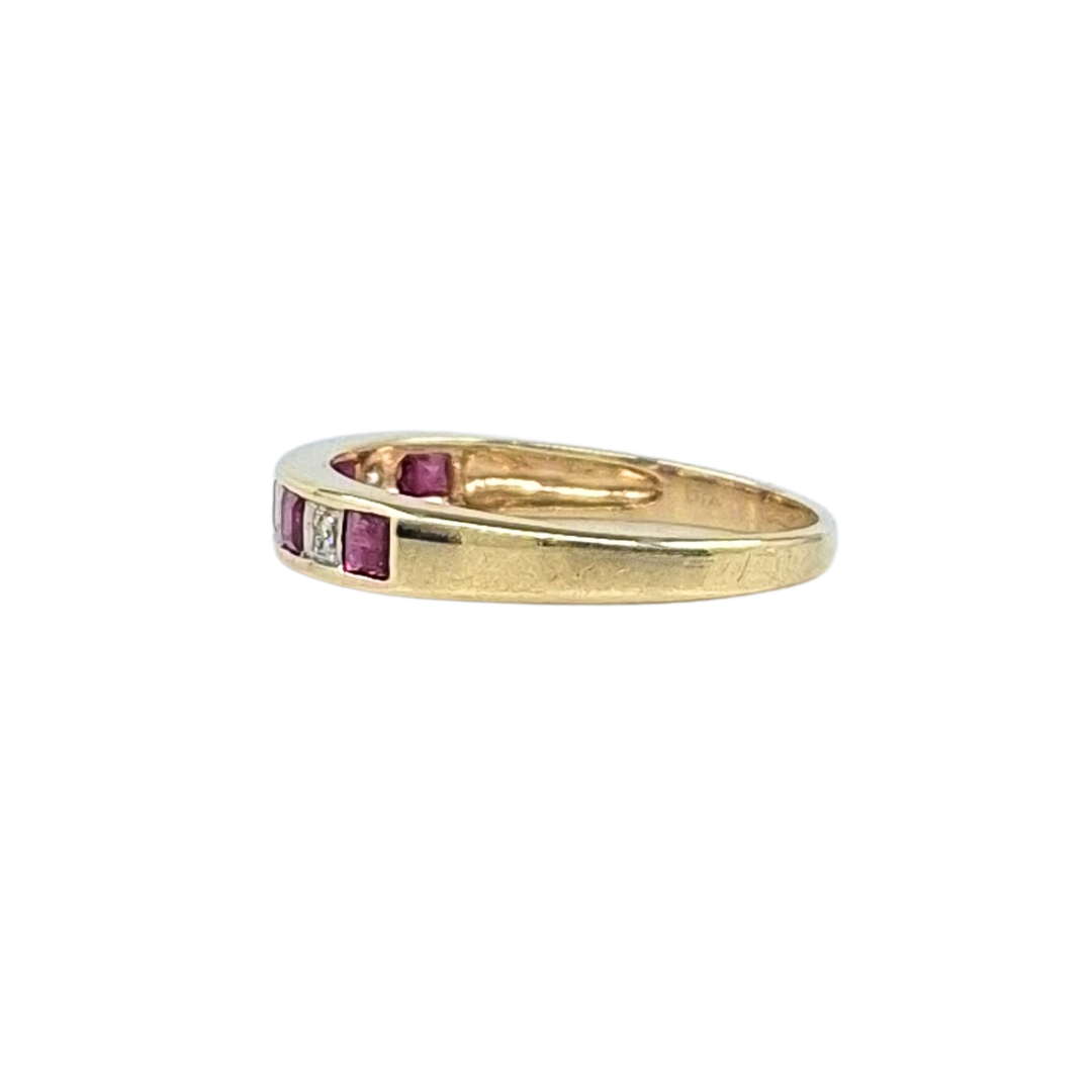 9ct Yellow Gold Ruby & Diamond Eternity Ring