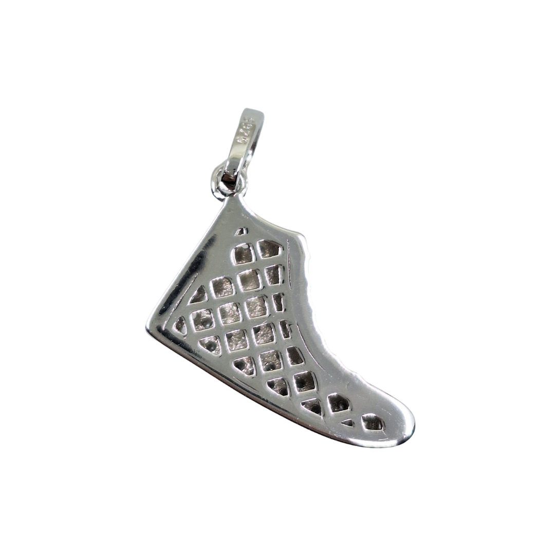 Silver Cubic Zirconia Basketball Trainer Pendant