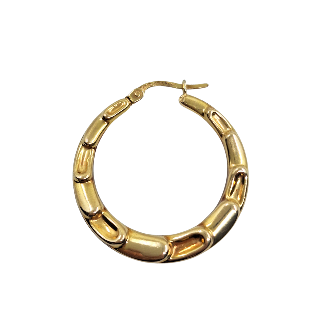 9ct Yellow Gold Fancy Creole Earrings