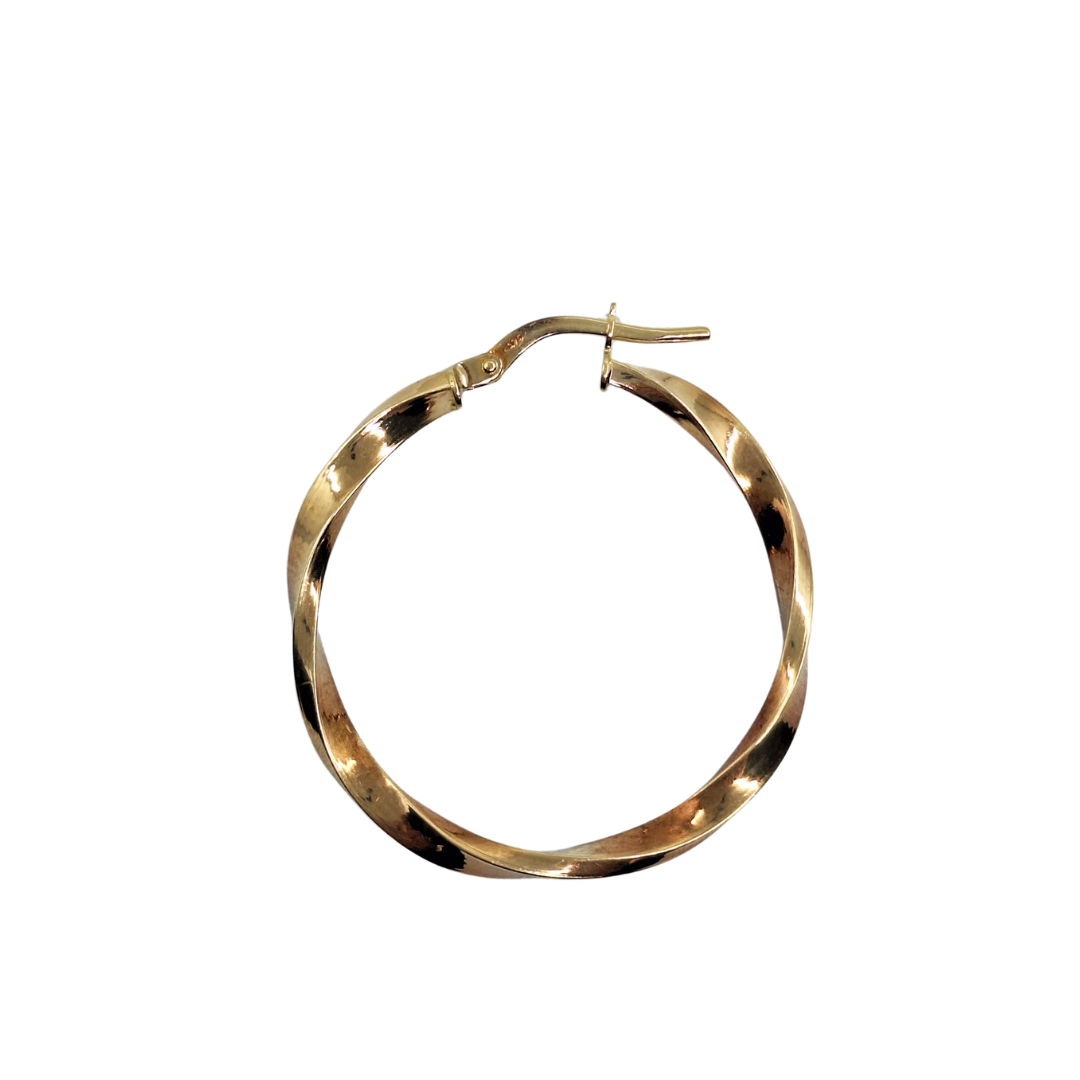 9ct Yellow Gold Twist Creole Earrings
