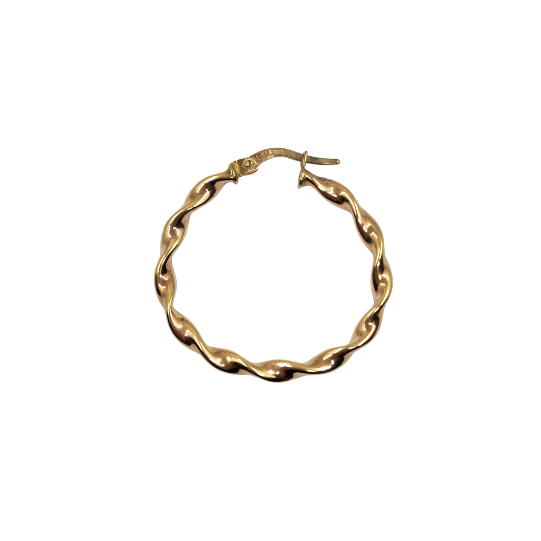 9ct Yellow Gold Twist Creole Earrings