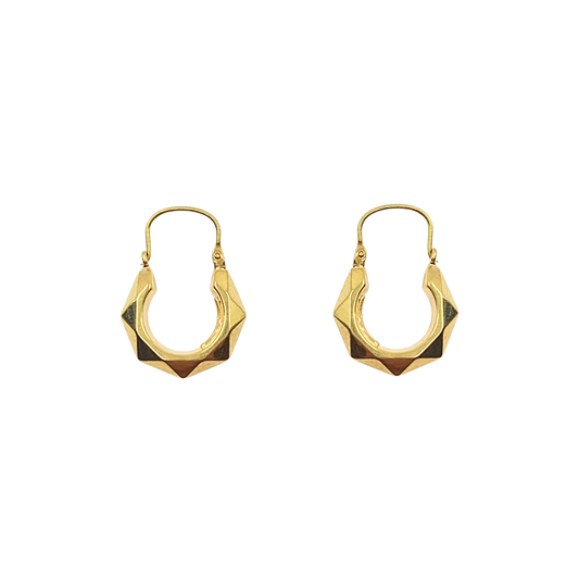 9ct Yellow Gold Diamond Cut Creole Earrings