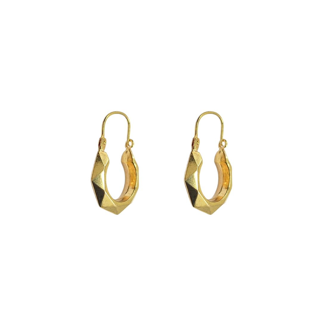 9ct Yellow Gold Diamond Cut Creole Earrings