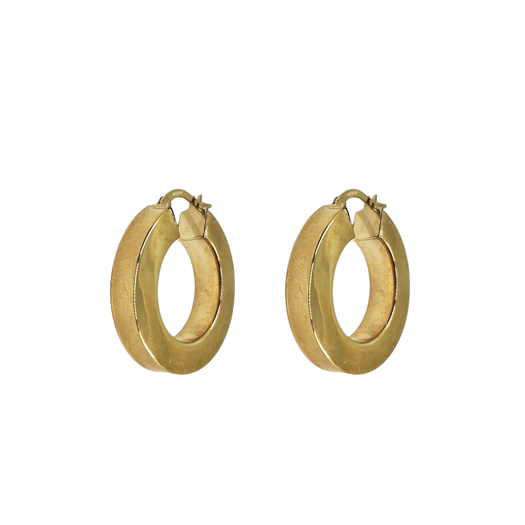 9ct Yellow Gold Plain Round Creole Earrings