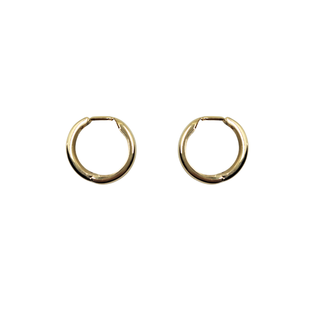 9ct Yellow Gold Plain Huggie Earrings