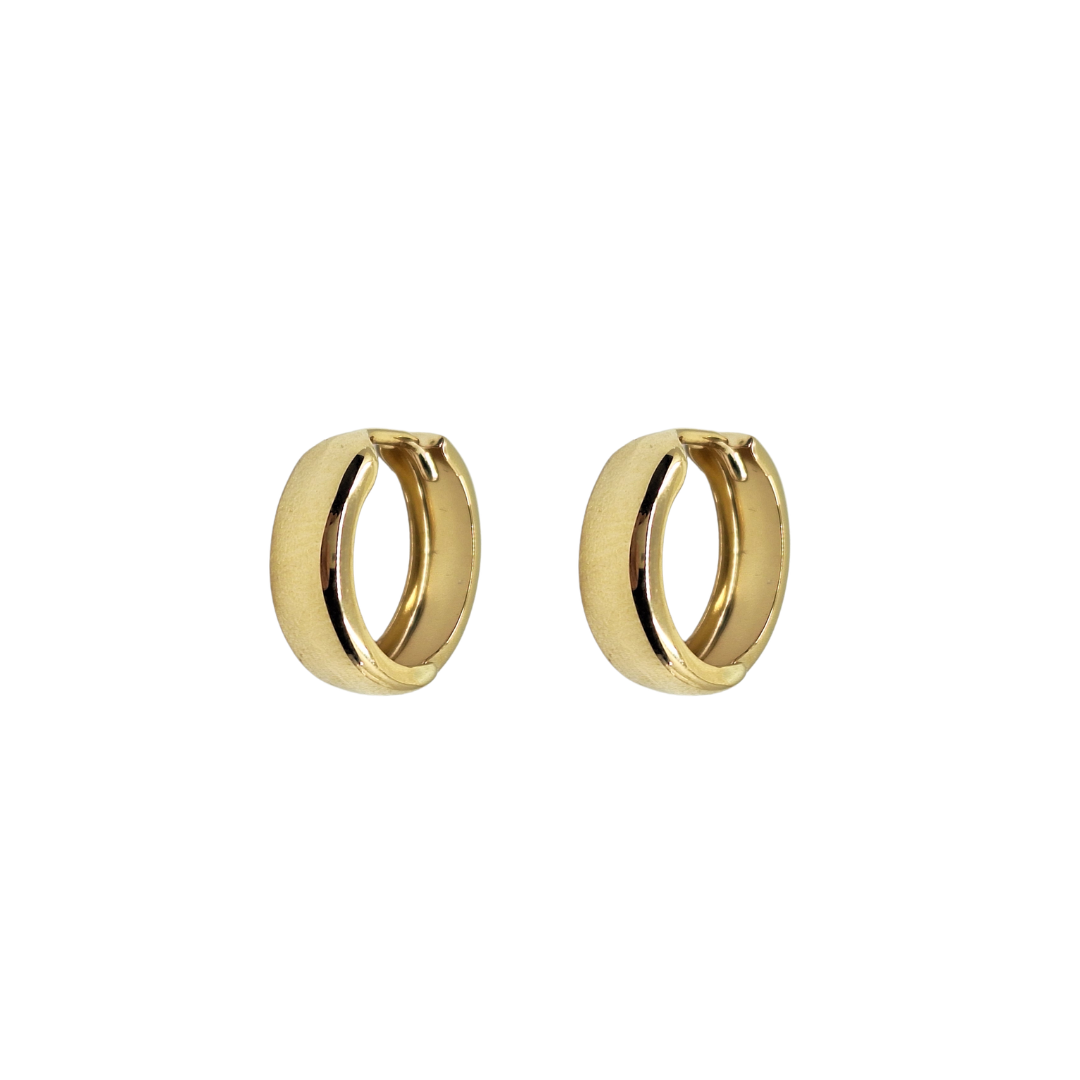9ct Yellow Gold Plain Huggie Earrings