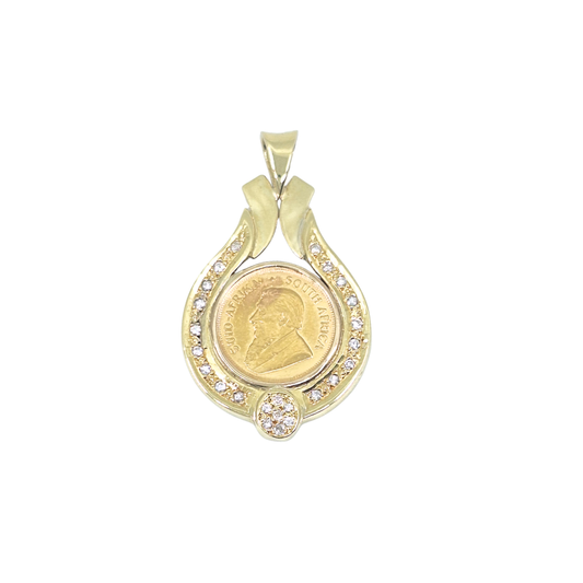 1/10 Kruggerand 1990 & Diamond Pendant 11.3g