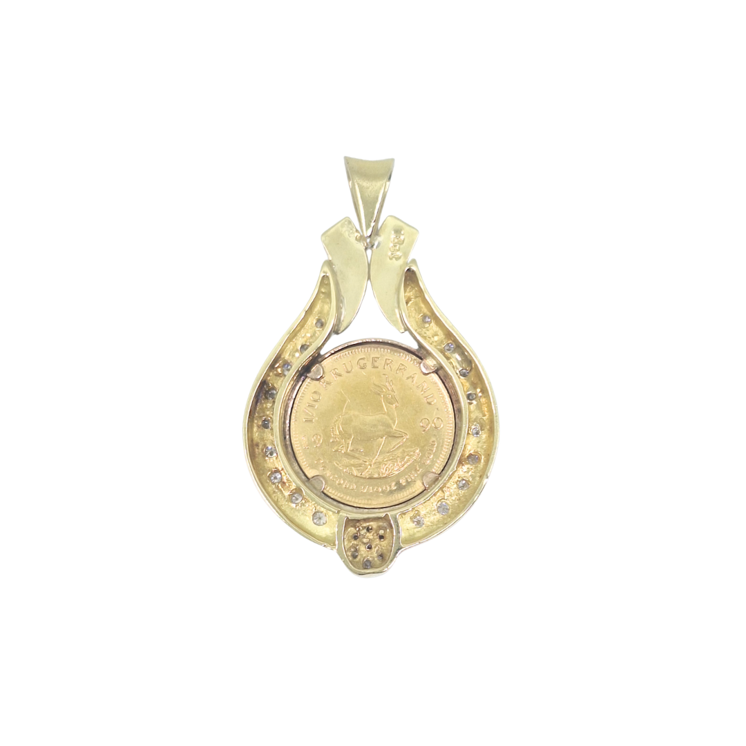 1/10 Kruggerand 1990 & Diamond Pendant 11.3g