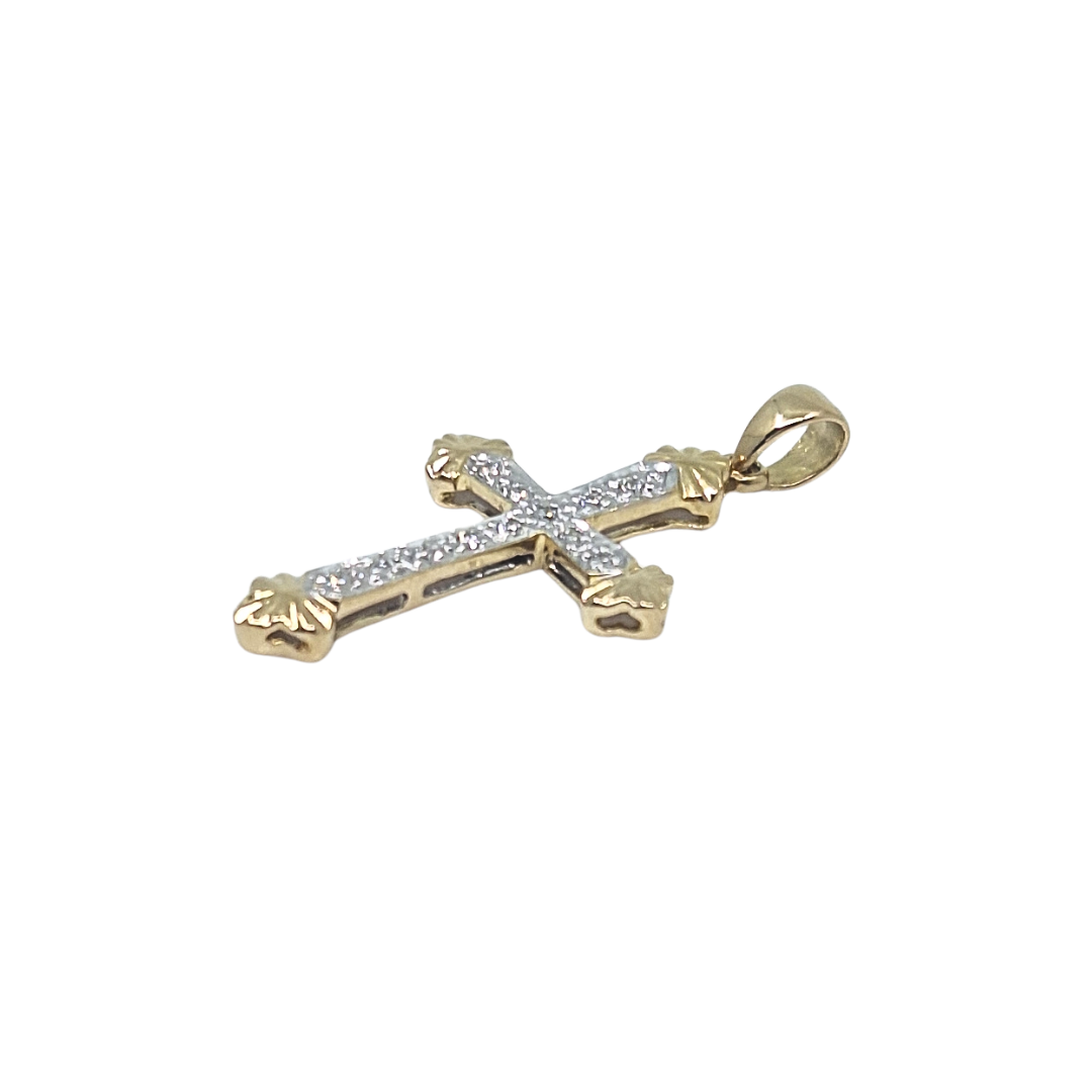 18ct Yellow Gold Diamond Cross