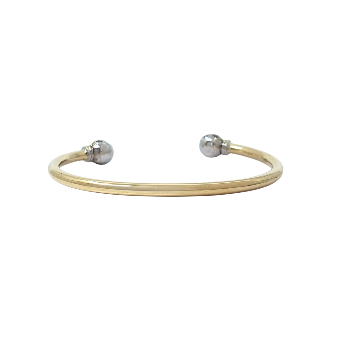 9ct Yellow Gold CZ Torque Bangle