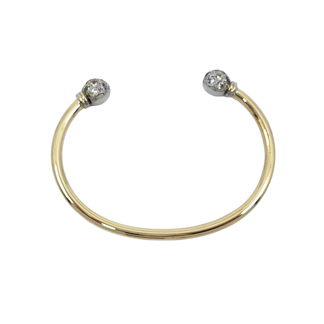 9ct Yellow Gold CZ Torque Bangle