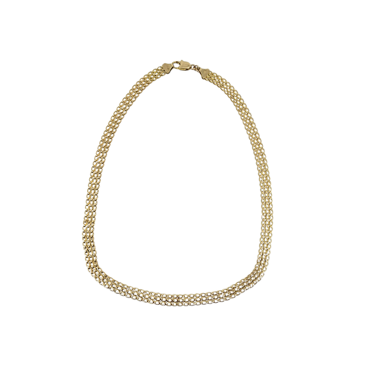 9ct Yellow Gold Woven Necklace 16"