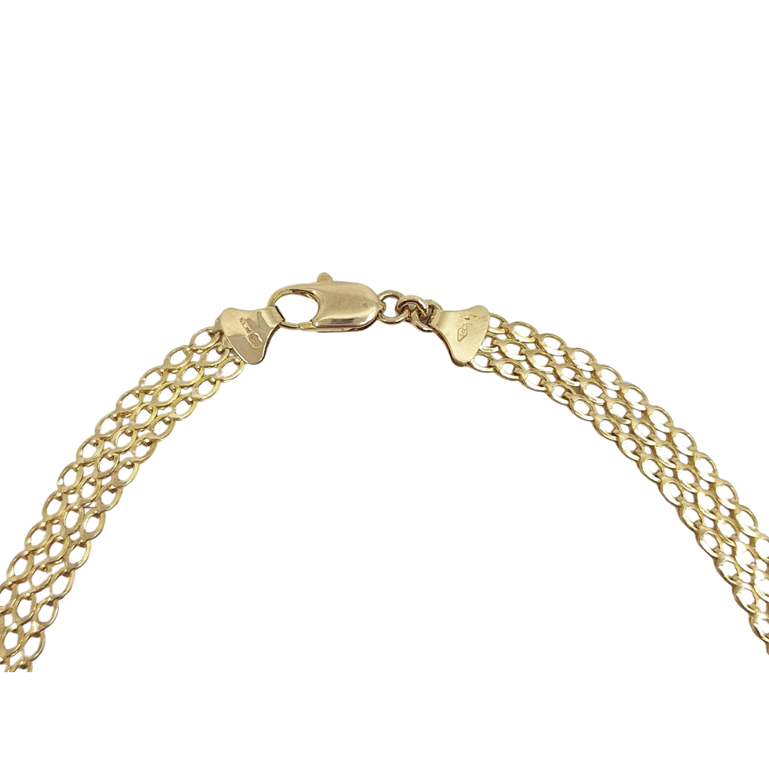 9ct Yellow Gold Woven Necklace 16"